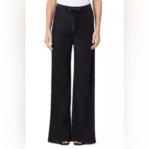 NWT Hudson Wide Leg Drawstring Trouser CROP Jean in Black, Size 24